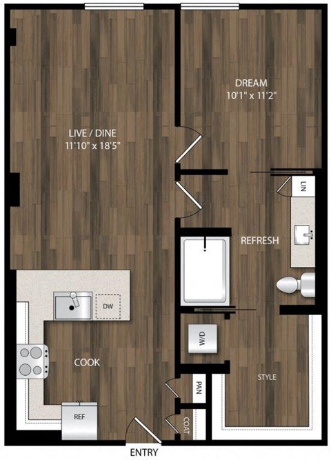 Portland Astoria Apartments in Portland, Oregon A12 Floor Plan